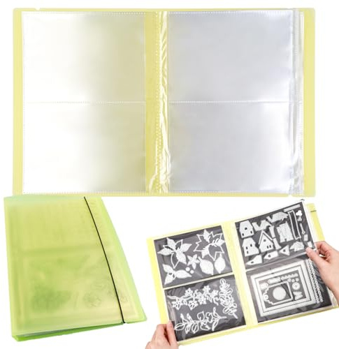 OTCRAFT 20 sidor 80 fickor/1 set stort klart klistermärke fotoförvaringsalbum; förvaringsbok organiseringsmapp för vykortsklistermärken, foto, tydliga stämplar och stansformar 44,5 x 28,9 x 3,5 cm