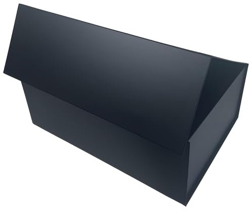 Verpackungswelt Box mit Deckel | 38 x 27 x 14 cm (1er Pack) | Geschenkkarton mit Magnet-Verschluss | Perfekt für Geburtstag, Hochzeit, Weihnachten, Geburt | Verpackung in Schwarz