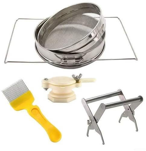 Kit per estrazione del miele, setaccio in acciaio inox, supporto per telaio e cancello per miele facile da usare