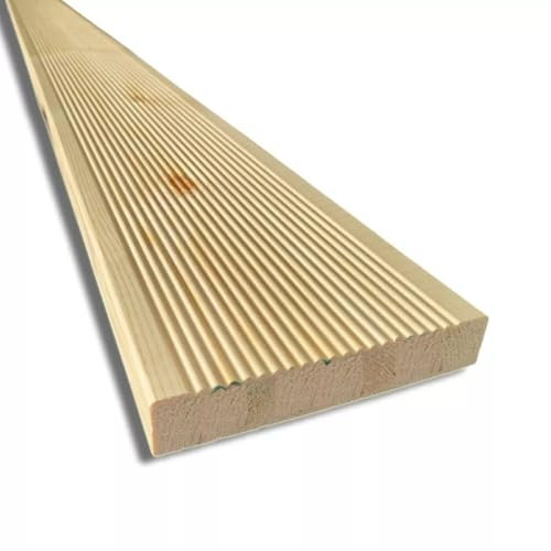 Pavimento naturale in legno antiscivolo da 100 cm, sezione 14,5x2,7 cm, per Giardini, Terrazze, Decking