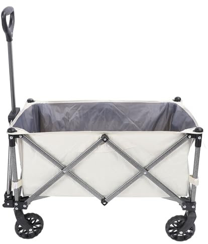 Carro plegable resistente con ruedas, capacidad de carga de 332 libras, carrito de herramientas con barra de mango y marco de acero para camping, pesca, playa y barbacoa