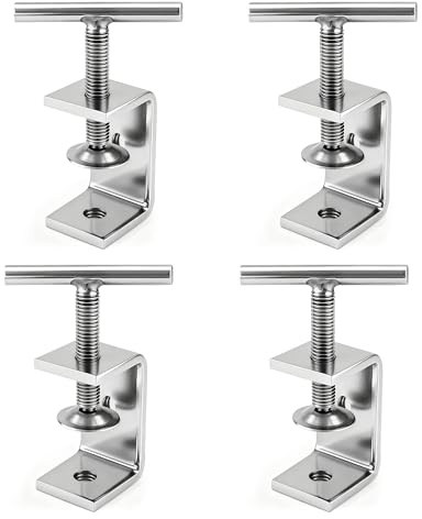 Tunejoy Abrazadera en C de Acero Inoxidable 304 Abrazadera de Mesa para Carpintería De Bricolaje Soldadura Ebanistería Ajustable 6~30 mm 4 Piezas