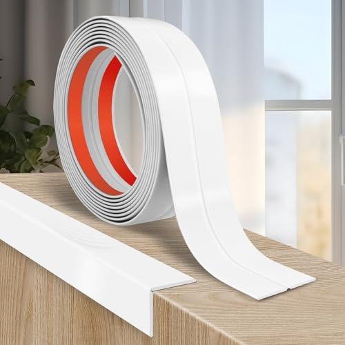 Zierleisten selbstklebend Kantenschutz Leisten Winkelprofil Kunststoff Eckleisten Wand Winkelleiste flexible Weichsockelleiste für Wandschutz Eckenschutz (2cm×3m, Weiß)
