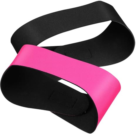 DIKACA Fasce Protettive le Orecchie da Nuoto, Set 2 Pezzi (1 Nero Medio + 1 Rosa Medio), Fascia Elastica Regolabile per Nuoto, Protezione Auricolare per Sport Acquatici