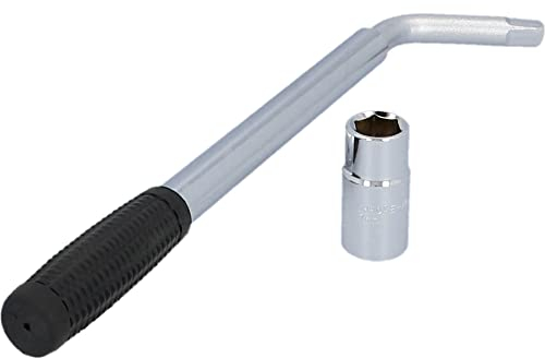 CARTREND Radmutternschlüssel mit ausziehbarem Teleskop-Griff, Stecknuss-Wendeeinsatz 17/19 mm, Chrom Vanadium