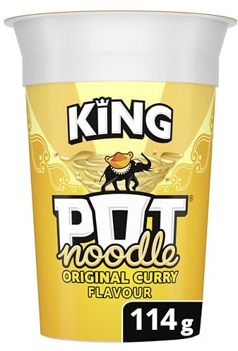 Pot Noodle Original Curry King Pot Noodle instant vegetarian snack quick to make noodles Instant Noodle 114 g