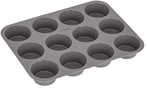 GOURMEO 12er Muffinform aus Silikon - Antihaftbeschichtet & BPA Freie Formen - Backform für Cupcake und Mini Muffins
