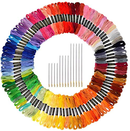 Tonver 124 Skeins Embroidery Floss Cross Stitch Thread with Needles