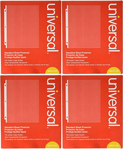 Universal toppbelastad poly arkskydd, standard, brev, klar, 100/låda, 4-pack