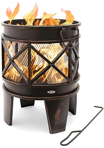HEAT Outdoor Living Feuerkorb Firecask - Feuerkorb für den Garten - Feuerstelle Outdoor & Feuertonne - Feuerschale aus Lackierter Stahl - Feuerschalen für den Garten - 42x42x53cm - Schwarz