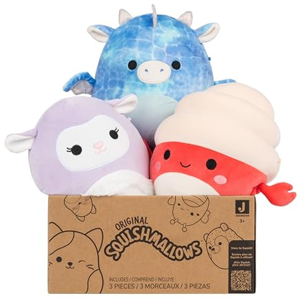 Squishmallows Original Mystery 3-Pack (8-Inch) – Official Jazwares Plush (Medium-Sized)