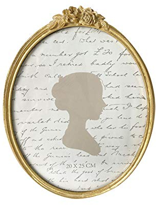 Sunlit Vintage Picture Frame 8x10 Inch, Oval Antique Photo Frames with Glass Front, Luxury Photo Display, Tabletop Wall Hanging, Gift Ideas, Golden Rose