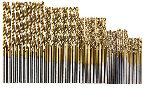 WANGQI Set di punte elicoidali rivestite in titanio, set di punte per trapano HSS ad alta velocità, set di punte per trapano a mano, 1/1,5/2/2,5/3 mm
