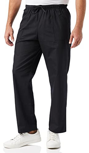 Misemiya - Pantalons Unisex Taille Elastique Uniforme DE Travail Clinique HÔPITAL Nettoyage VÉTÉRINAIRE SANTÉ HÔTELLERIE - 6802 - Small, Noir 68