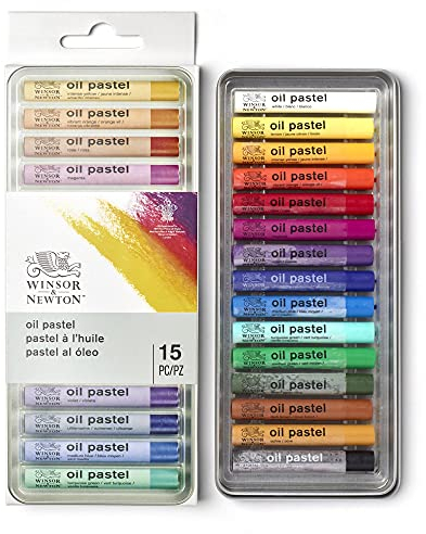 Winsor & Newton 1890001 Künstler Ölpastellkreiden, leichtes Auftragen und Verblenden, lebendige Farben, hervorragende Lichtechtheit - 15 Farben