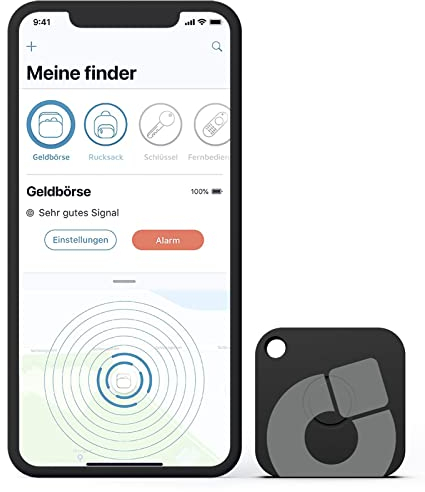 musegear Schlüsselfinder Recharge - schwarz I aufladbar I mit Bluetooth App aus Deutschland I Maximaler Datenschutz I Für iOS & Android I Schlüssel Finden