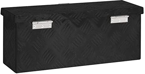 Keketa Aluminiumkiste Werkzeugbox Transportkiste Transportbox Staukasten Werkzeugkasten Aufbewahrungskoffer Alubox Alukoffer Lagerbox Schwarz 50x20,5x15 cm Aluminium