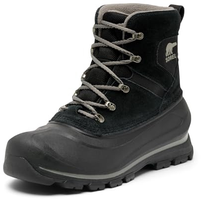 Sorel Buxton Lace Boot WP, Stivali da Neve Impermeabili, Uomo, Black/Quarry 2024/2025, 44.5 EU