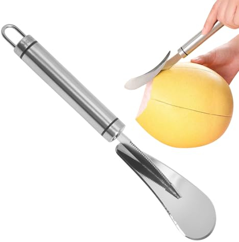Xujuika ÉPlucheur De Pamplemousse, Couteau À Pamplemousse en Acier Inoxydable, Éplucheur De Fruits en Acier Inoxydable De Qualité Alimentaire, Facile À Utiliser Et À Transporter