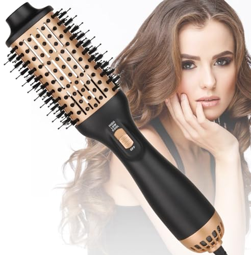 Spazzola Asciugacapelli, ad Aria Calda Professionale Volumizzante in un Solo Passaggio 3 in 1, con Cura Ionica per Lisciare, Asciugare e Acconciare (nero)