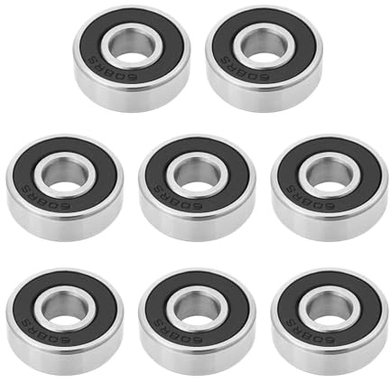 VGOL 8 Pcs 608-2RS 22mm Ceramic Skateboard Bearings Stainless Steel Shielded High Speed Wear Resistant for Skate Skateboard Wheel