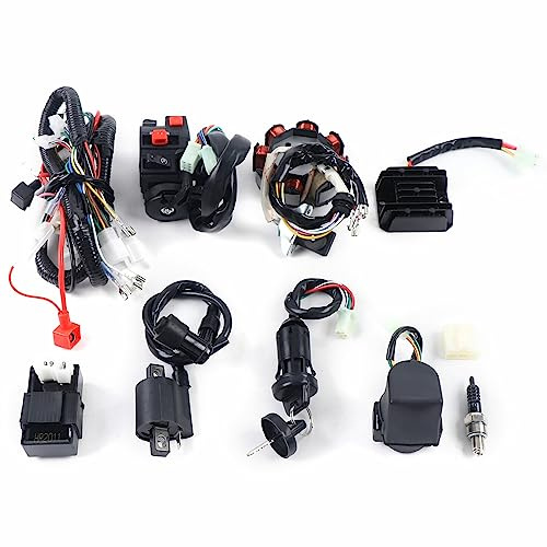 Faisceau de câbles électrique complet redresseur CDI pour ATV QUAD 150/250/300CC Faisceau de câbles, câble de métier à tisser, bobine stator électrique, faisceau de câbles CDI, bougie d'allumage