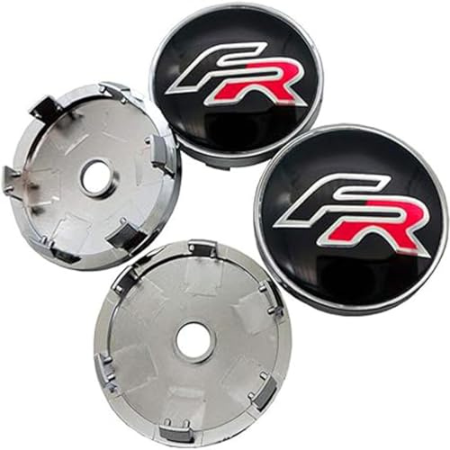 4pcs Coche Tapas Centrales De Llanta para Seat Leon FR+ Cupra Ibiza Altea Exeo Formula 60mm,Impermeable Prueba Polvo Tapacubos Llantas Centrales Auto Decorativa Accesorios