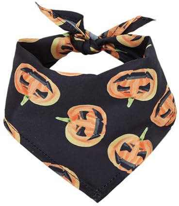 Halloween hundhalsduk, salivhandduk för husdjur, halloween valphalsduk, justerbar pumpahundsjal, triangel husdjurshalsduk,