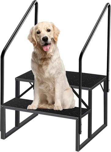 Scala 2 Gradini con 2 Corrimano, Scaletta per Piscina Gradini Acciaio Antiscivolo per Caravan, Scale Gradini Portatile per Camper con Cinque Ruote, Scaletto per Casa