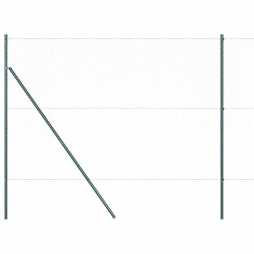 vidaXL Valla Hexagonal Verde 1.5 x 10m de Acero | Cercado para Exteriores Robusto, Fácil de Montar, con Kit Completo. Barrera Duradera para tu Jardín, Ideal para Paneles de Terraza y Seguridad.