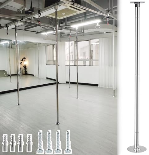 Minglez Barre de Pole Dance Barre de Danse D'intérieur pour Strip-Teaseuse, Barre de Danse Rotative Adaptée à la Maison, au Studio ou à la Chambre, Barre(2.2m - 2.7m (7.2ft- 8.9ft))