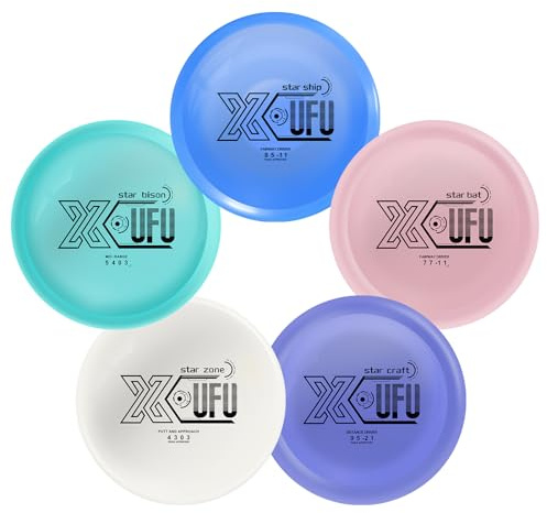 X-UFO Disc Golf Starter Set, 160-170g, Disc Golf Putter, Disc Golf Driver, Mid-Range, Beginner Disc Golf Set
