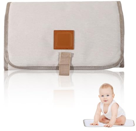 Baby Changing Mat,Travel Portable Nappy Pad Foldable Change Mats Anti Waterproof Roll Padded Matt Folding Wipe Clean Pads Comfort Covers Diaper Liner Wipeable,for Childrens Toddler Outdoor (White)