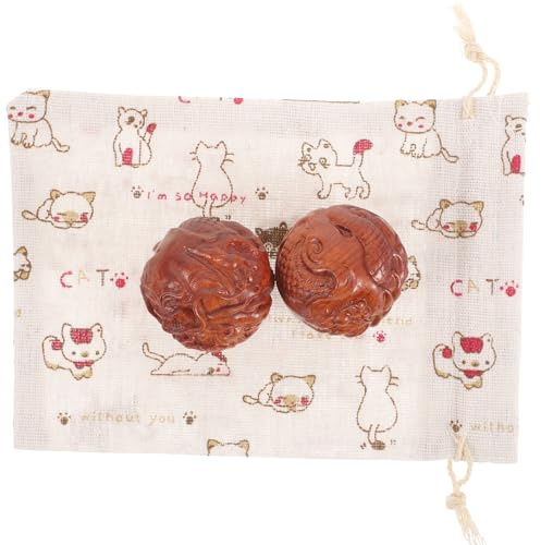 IMIKEYA Palloni da massaggio per le mani in legno 1 paio di dimensioni compatte palline rilassanti per allenamento e sollievo muscolare massaggiatore portatile per uso esterno