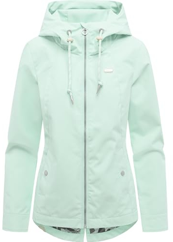 Ragwear dam vattentät lätt övergångsjacka kort jacka med huva Monadde XS-3XL, Mint, M