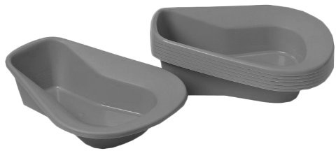 Medline Stack-A-Pan Stackable Bedpans, Graphite, 250 lbs. Capacity, 14 L x 11 W x 2.75 H Inches, Case of 51