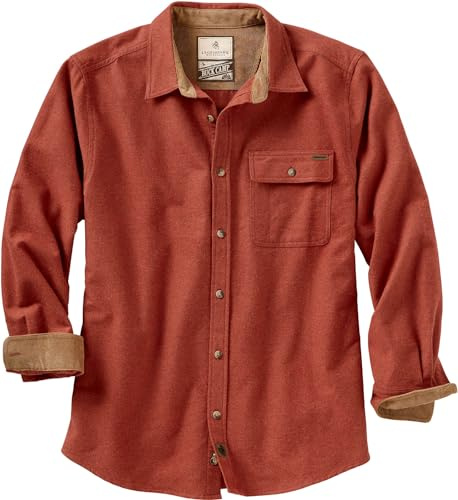 Legendary Whitetails Mens Long Sleeve Button Down 100% Cotton Flannel Shirt, Barnwood Heather, LRG