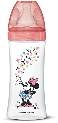Dodie Babyflasche, Antikolik Initiation+, Minnie, 330 ml, +6 Monate, runder Sauger, Fluss 3