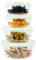Home Fleek Recipientes de Cristal para Alimentos Hermeticos con Tapa - Tapers para Comida Hermetico, Ahorro De Espacio Recipientes para Alimentos para Microondas, Horno Y Congelador (Pack 4, Verde)