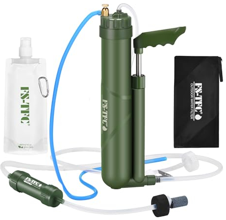 FS-TFC Portable Reverse Osmosis Water Filtration System 0.0001 Micron Super-high Precision Water Purification Survival Gear for Hiking, Camping, Travel, and Emergency Preparedness