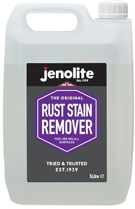 JENOLITE Rust Stain Remover | FAST ACTING | Multi-Surface Rust Stain Remover | Interior & Exterior Use | Driveways, Patios, Tiles Walls, Bathrooms | Wipe On and Wipe Clean | 5000ml