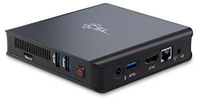 CSL-Computer PC CSL Narrow Box Ultra HD Compact v5 Windows 11 Home lüfterlos, Intel Celeron N5100 4x2800MHz, 128 GB eMMC SSD, 4 DDR4-RAM, UHD Grafik, Dual WLAN, HDMI 2, USB 3.1, BT 4.2