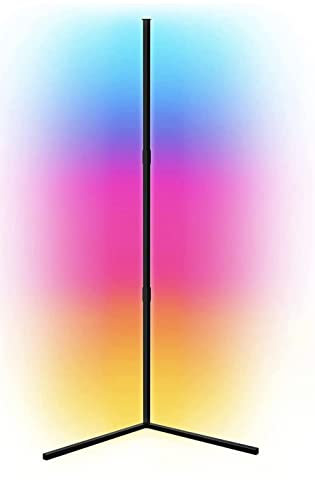 BEL AIR HOME - Lampada da Terra LED RGB 140cm - Illuminazione Personalizzata - Design Elegante - Creatività Illimitata - Piantana Dimmerabile - Lampada Verticale da Soggiorno Alta, Nero