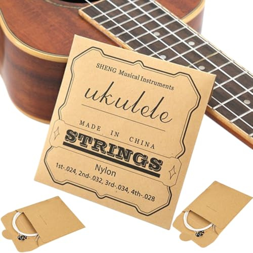 WHYCNJL 2 Cuerdas de Nylon para Ukelele Juego de 4 Cuerdas, Nuevo Nylgut, Cuerdas de Nylon para Ukelele de Concierto/Soprano, Blanco
