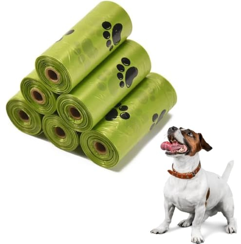 CATOR 6 Stück Hundekotbeutel, Hundekotbeutel Biologisch, Extra Dicke Abfallsäcke für Hunde Kotbeutel Nachfüllrollen, wasserdicht, reißfest, Unterwegs