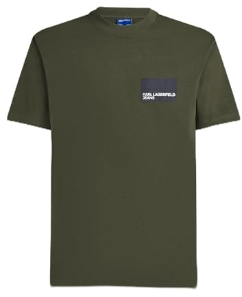 KARL LAGERFELD JEANS Hombre Regular Short Sleeve Box Logo T-Shirt Noche en el Bosque L