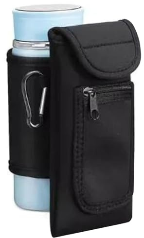 Birtern Bolsa magnética para gimnasio, funda magnética para botella de agua con bolsillo, soporte para teléfono de agua, se fija magnéticamente al equipo de ejercicio de metal al alcance