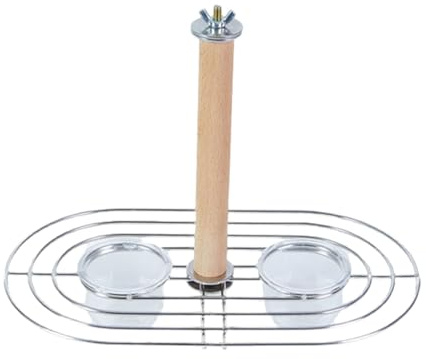 Fågelmatsskål Hängbar Matare För Papegojor Med Sittpinne | Matningsskål Perch för Undulater För Undulat Kakadua Ara Parakit Konur Finkar Balkong Trädgård