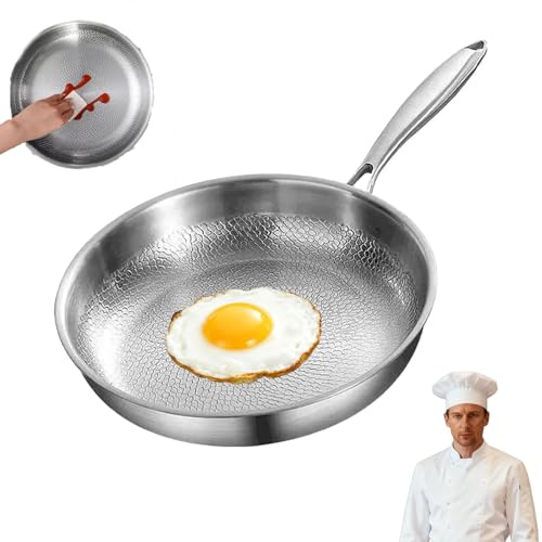Titanium Pan Pro, Titanium Stekpannor för Matlagning, Non-stick - Reptålig, Jämn Värmefördelning, Lämplig för Daglig Hemanvändning & Små Kök (Utan Överdrag, 28 cm)