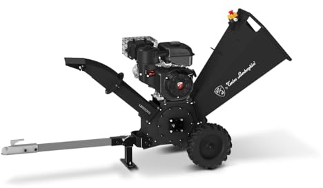 by Tonino Lamborghini GM- Biotrituradora a Gasolina de 18 HP y 459cc, Trituradora de Ramas y Hojas Profesional, Capacidad de Corte 120mm, Rodillo con 2 Cuchillas Reversibles de Acero